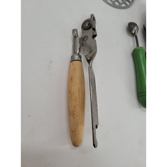 Vintage Mid Century Lot-Five Kitchen Tools masher scoop Melon Baller can opener - Picture 10 of 13